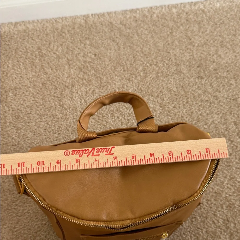 NWT Fawn Design Mini Diaper Backpack-Carmel Tan Vegan Leather + Accessories